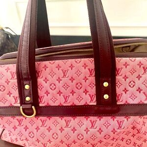Louis Vuitton Vintage Josephine Monogram Tote.  Dark Maroon and Pink.